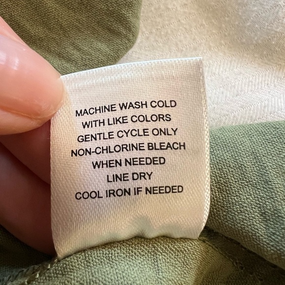 Olive Green Button-Down Blouse - Picture 13 of 13